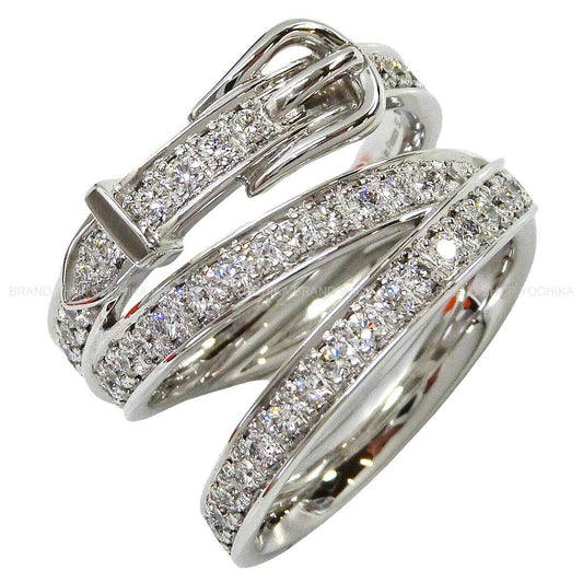 HERMES ring Etriviere GM Silver K18WG/Diamond #52 H124606B[EXCELLENT][Authentic]