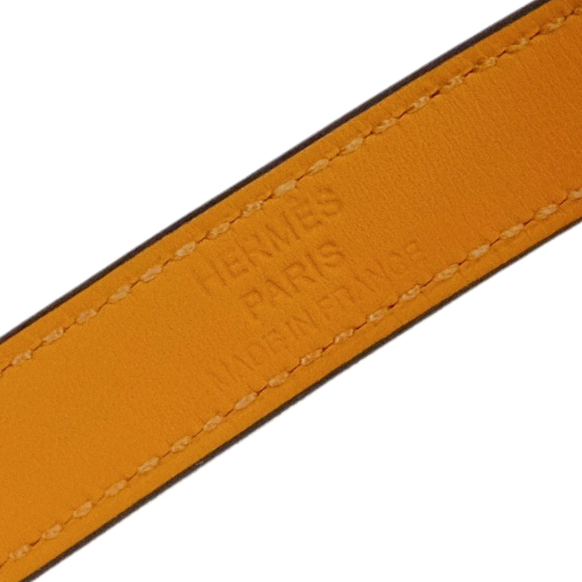 HERMES bracelet Kelly Double Tour #T2 Noir (Black) Box Calf Silver HW Stamp B[EXCELLENT][Authentic]