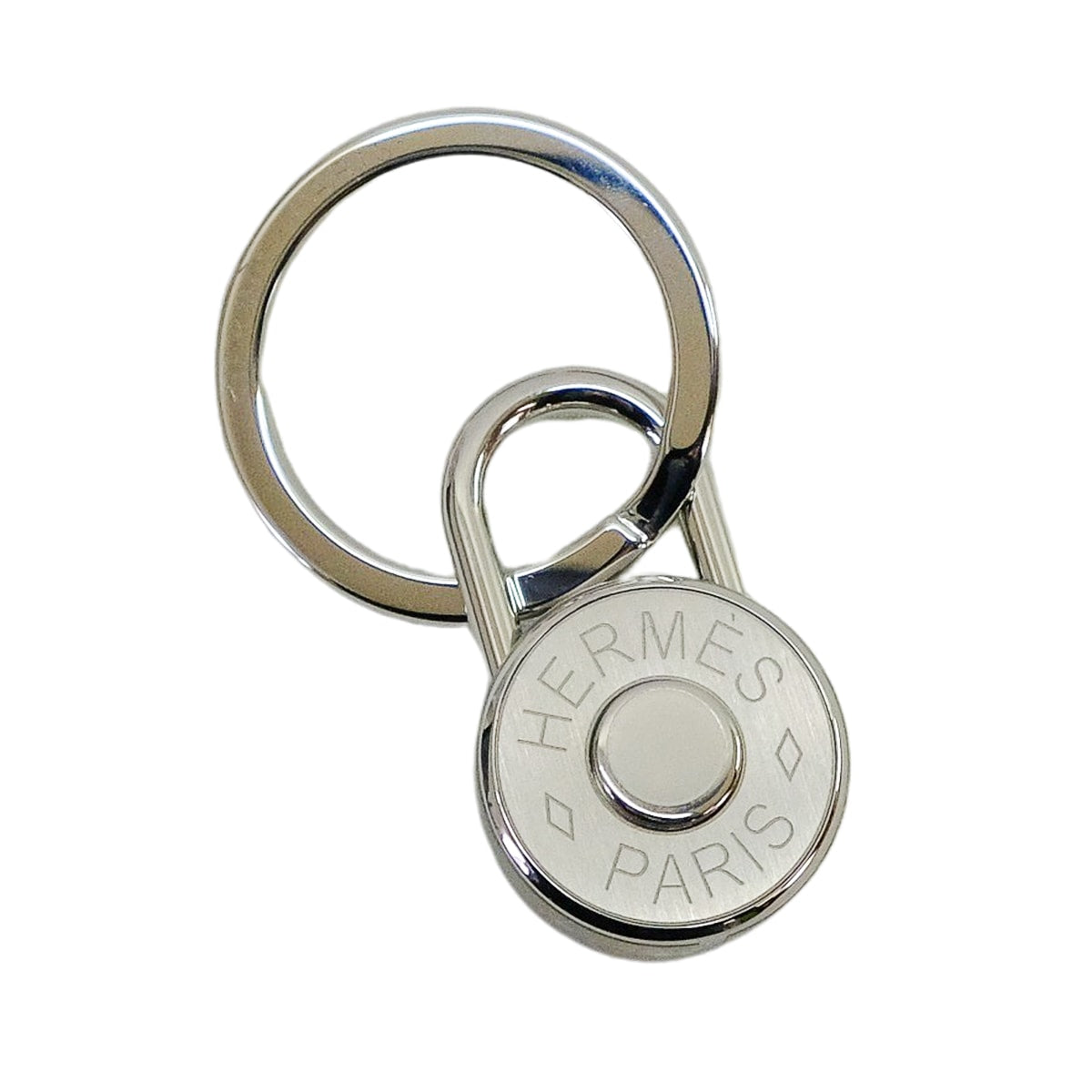 HERMES key ring Clou de Selle Silver Metal Silver HW[BRAND NEW][Authentic]
