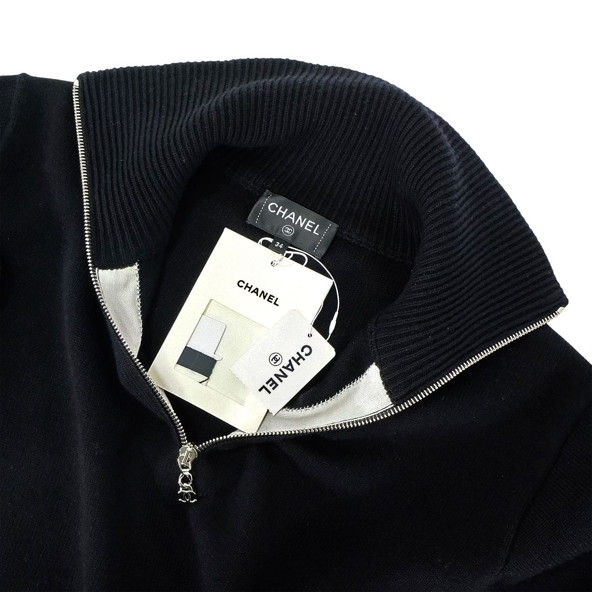 2026 Printemps CHANEL Knit 26P Pullover COCO Mark Noir (Black) Cashmere/Cotton #34 Silver HW P81341[BRAND NEW][Authentic]