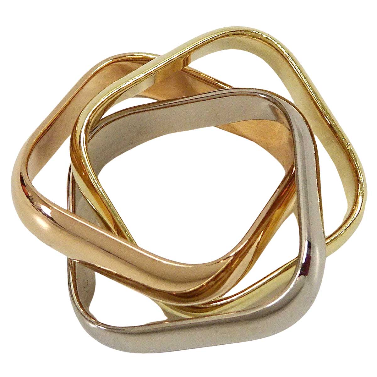 CARTIER ring Trinity Cushion Classic ModelYellow Gold/White Gold/Pink Gold K18YG/K18WG/K18PG #52 B4240600[EXCELLENT][Authentic]