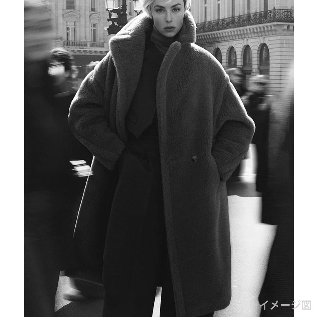 2024AW MAX MARA Fur Coat Teddy Bear IconMedium Gray Wool/Alpaca/Silk/Reyon #XS 110160542[EXCELLENT][Authentic]