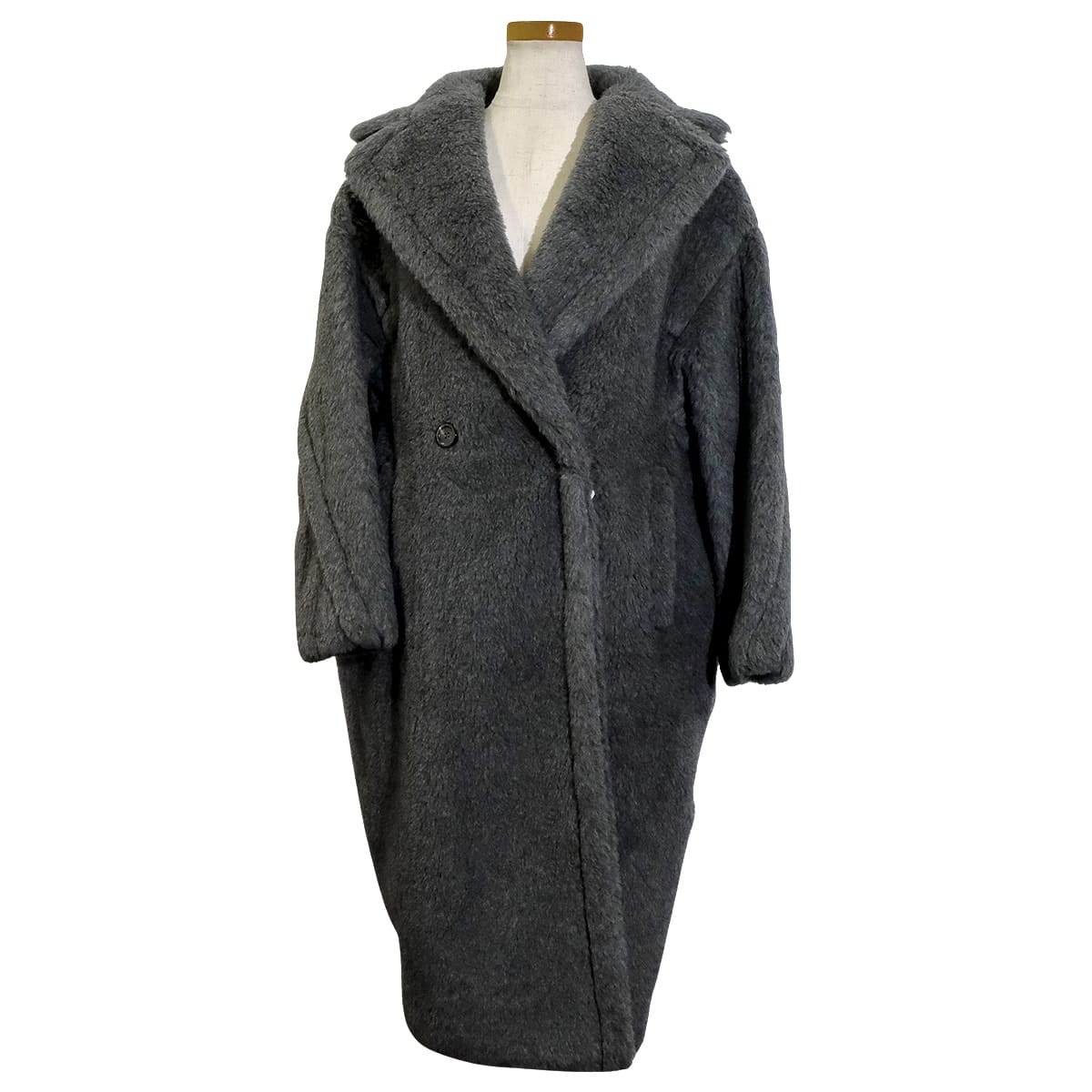 2024AW MAX MARA Fur Coat Teddy Bear IconMedium Gray Wool/Alpaca/Silk/Reyon #XS 110160542[EXCELLENT][Authentic]