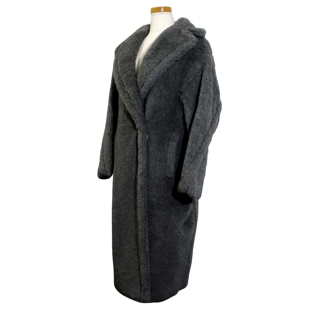 2024AW MAX MARA Fur Coat Teddy Bear IconMedium Gray Wool/Alpaca/Silk/Reyon #XS 110160542[EXCELLENT][Authentic]