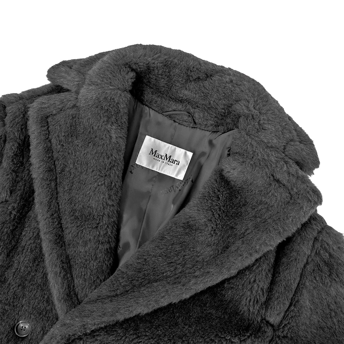 2024AW MAX MARA Fur Coat Teddy Bear IconMedium Gray Wool/Alpaca/Silk/Reyon #XS 110160542[EXCELLENT][Authentic]