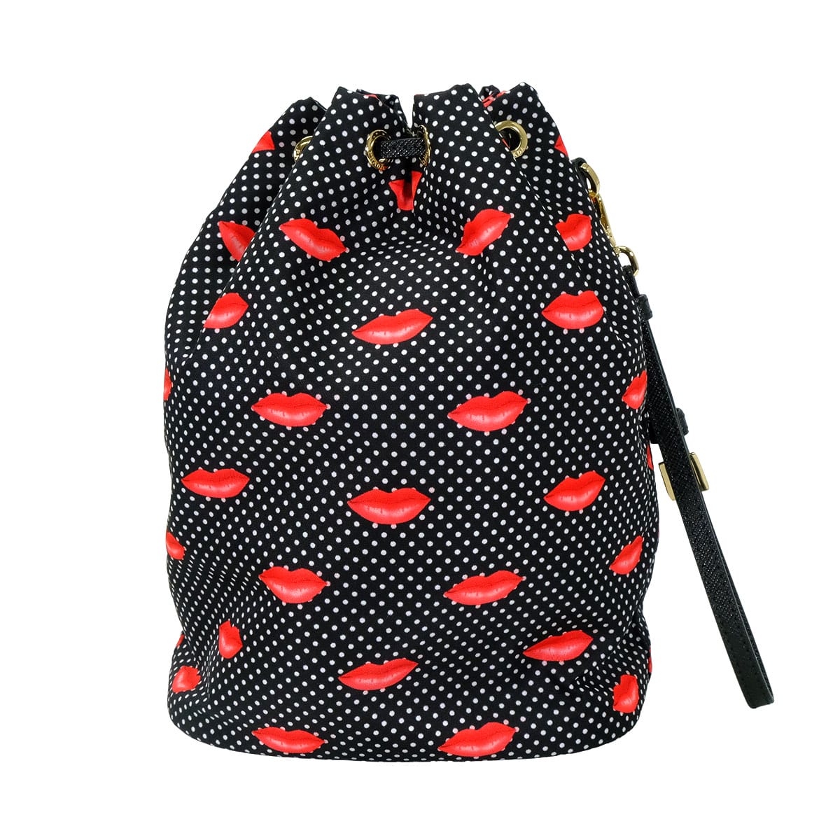 2025AW PRADA Pouch Printed Re-Nylon Noir (Black)/Red Recycle Polyamide Gold HW 1NS369_2HFL_F0002[EXCELLENT][Authentic]