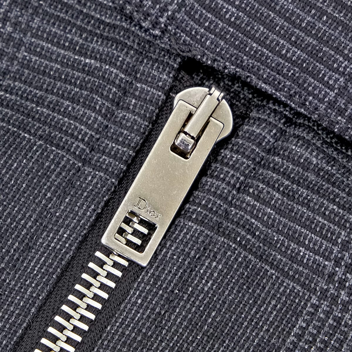 [Pre-loved] 2024SS Dior Blouson Prince of Wales Bow Tie Grey Virgin Wool/Cashmere/Viscose/Cotton #36 Silver HW 627C52A1789[LIKE NEW][Authentic]