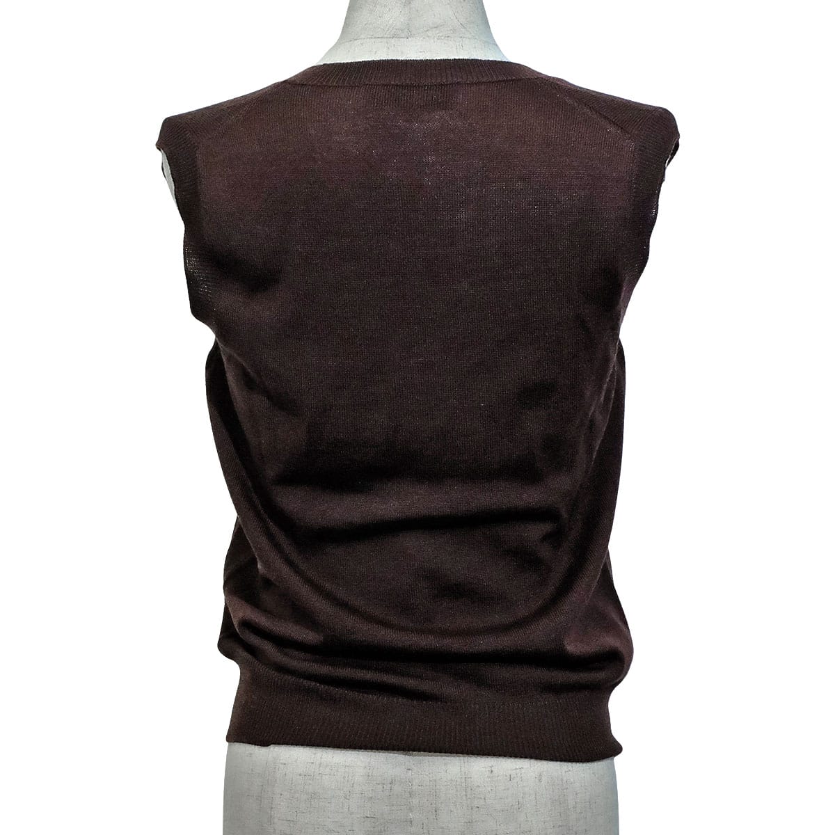 2025 Cruise Collection Miu Miu Vests Wool SweaterCocoa Brown Virgin Wool #38 MMV209_14RH_F0324_S_OOO[EXCELLENT][Authentic]