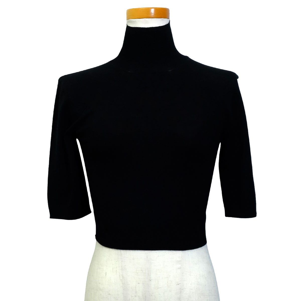 2024SS MAX MARA Knit Women's Cropped Knit Zippered Canale Noir (Black) Reyon/Polyester #S Mat Black HW 136126306[EXCELLENT][Authentic]