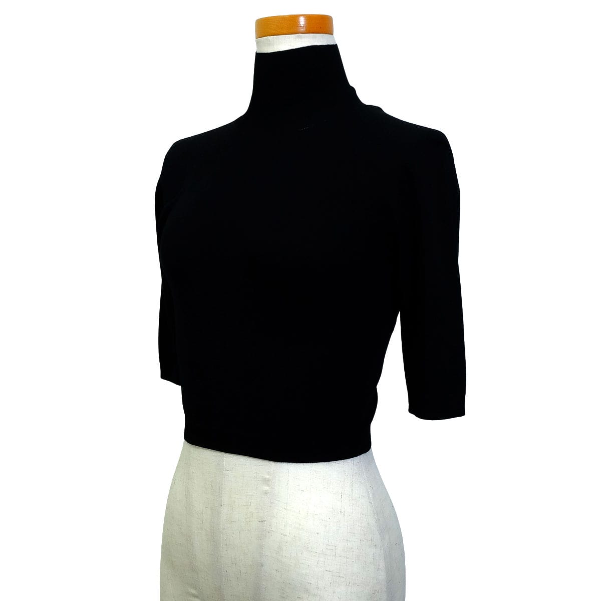 2024SS MAX MARA Knit Women's Cropped Knit Zippered Canale Noir (Black) Reyon/Polyester #S Mat Black HW 136126306[EXCELLENT][Authentic]