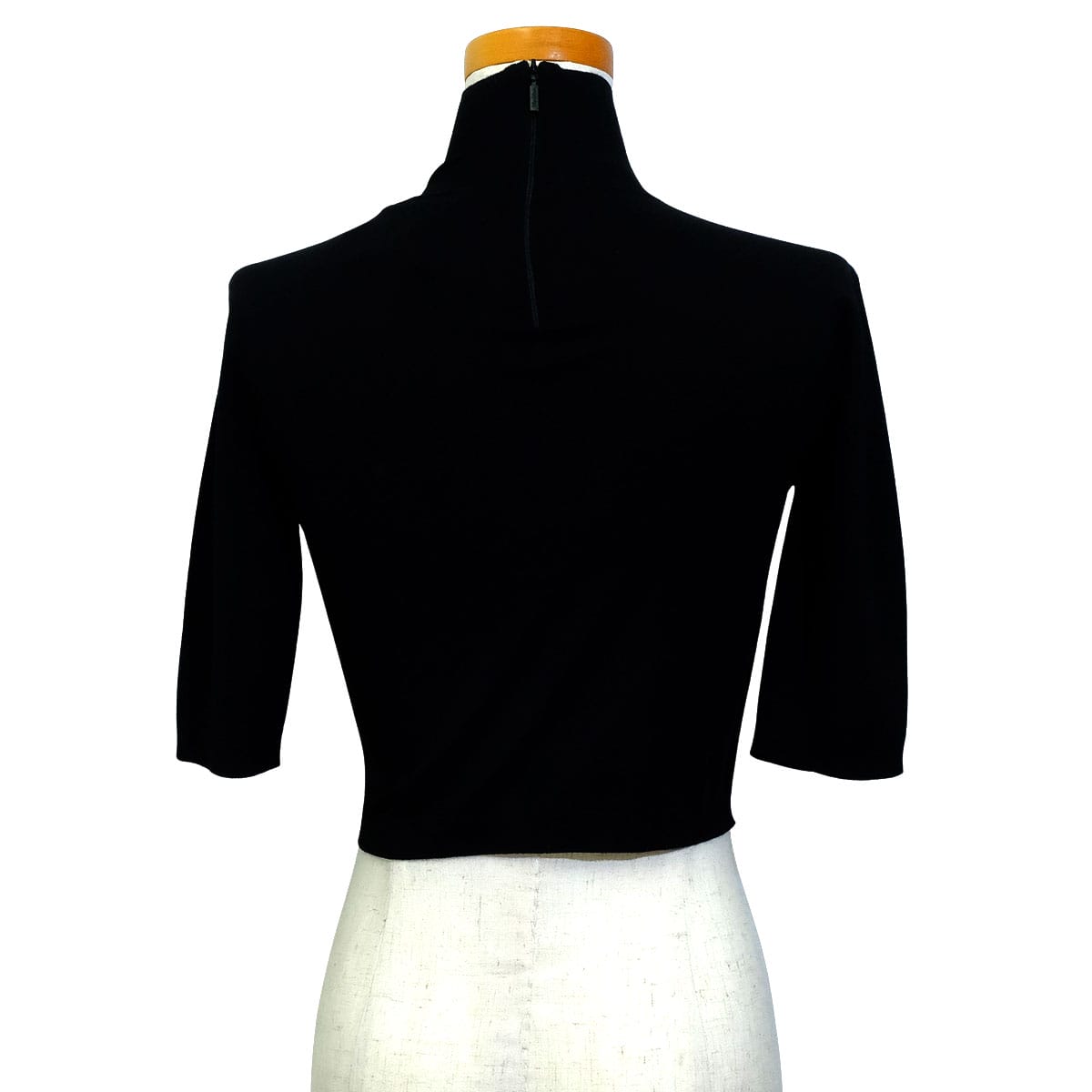 2024SS MAX MARA Knit Women's Cropped Knit Zippered Canale Noir (Black) Reyon/Polyester #S Mat Black HW 136126306[EXCELLENT][Authentic]