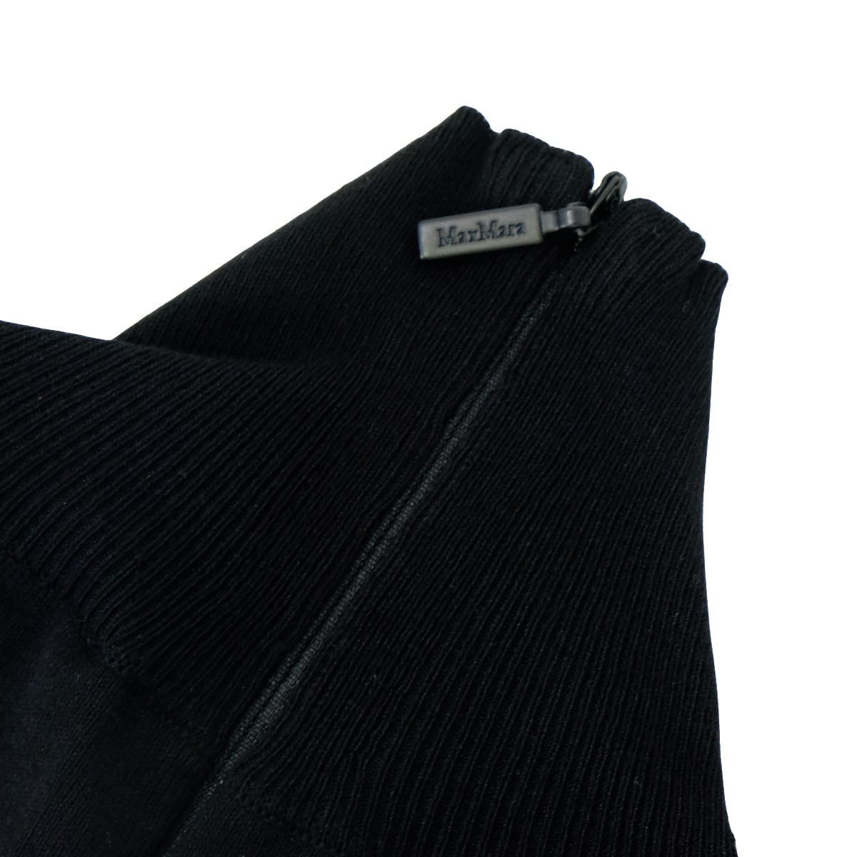 2024SS MAX MARA Knit Women's Cropped Knit Zippered Canale Noir (Black) Reyon/Polyester #S Mat Black HW 136126306[EXCELLENT][Authentic]
