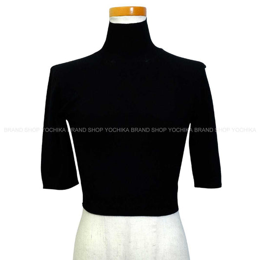 2024SS MAX MARA Knit Women's Cropped Knit Zippered Canale Noir (Black) Reyon/Polyester #S Mat Black HW 136126306[EXCELLENT][Authentic]