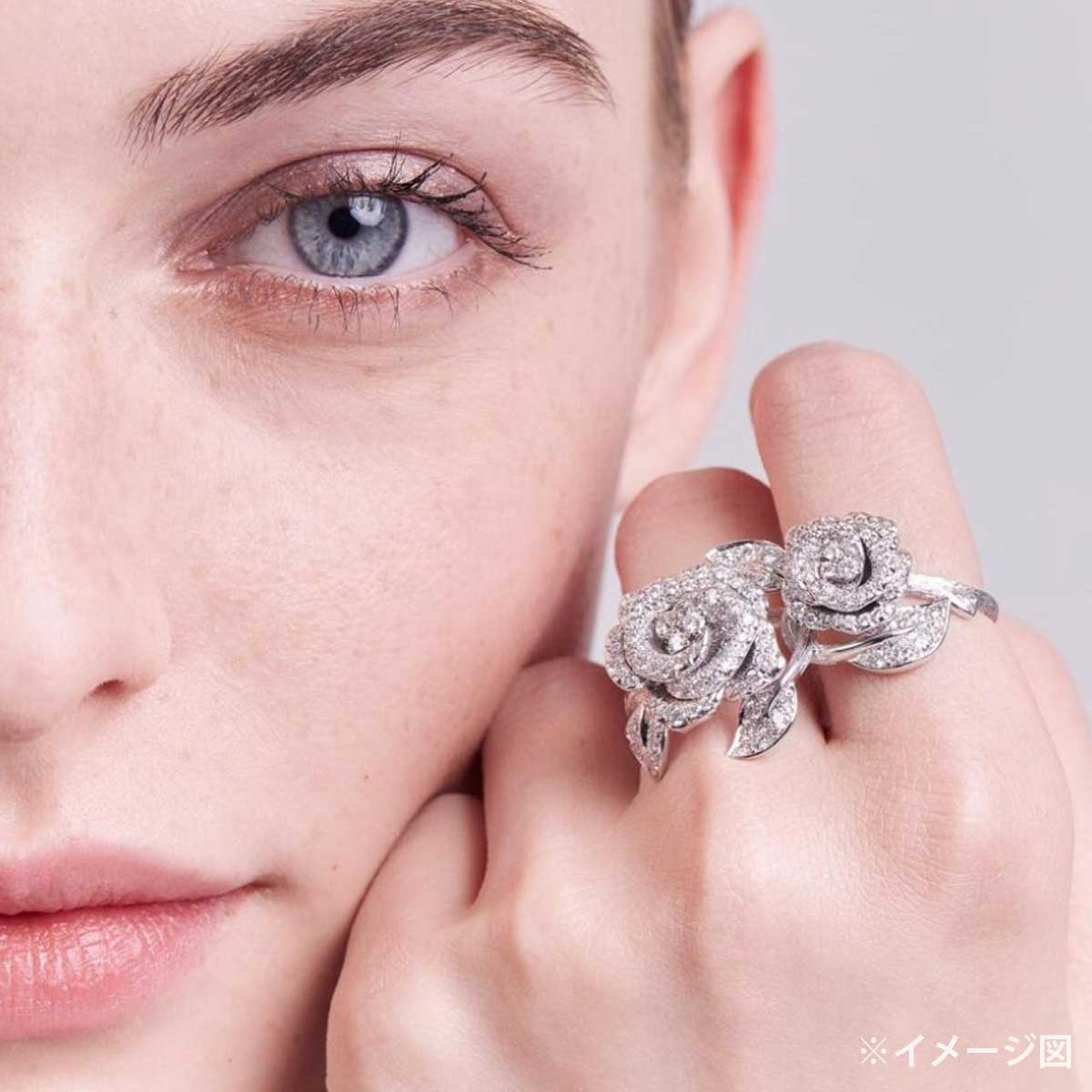 Dior ring Double Rose BagatelleWhite Gold K18WG #49 JBAG94057[EXCELLENT][Authentic]