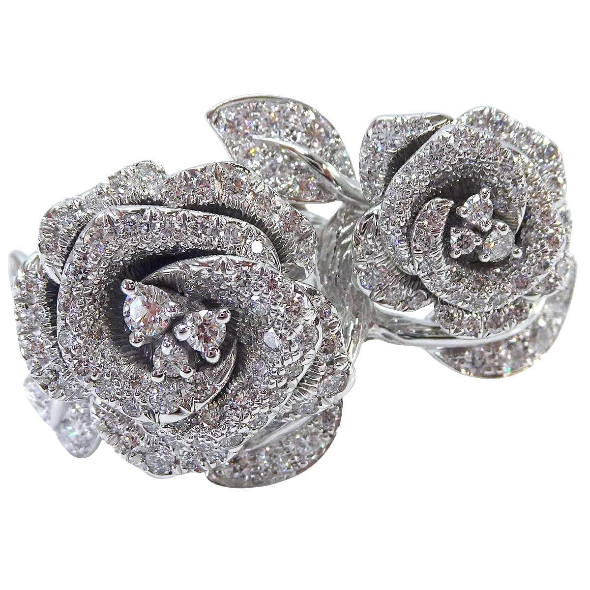 Dior ring Double Rose BagatelleWhite Gold K18WG #49 JBAG94057[EXCELLENT][Authentic]