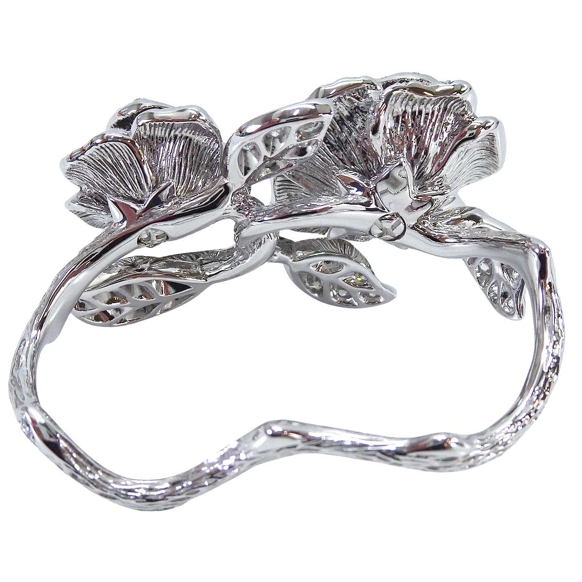 Dior ring Double Rose BagatelleWhite Gold K18WG #49 JBAG94057[EXCELLENT][Authentic]