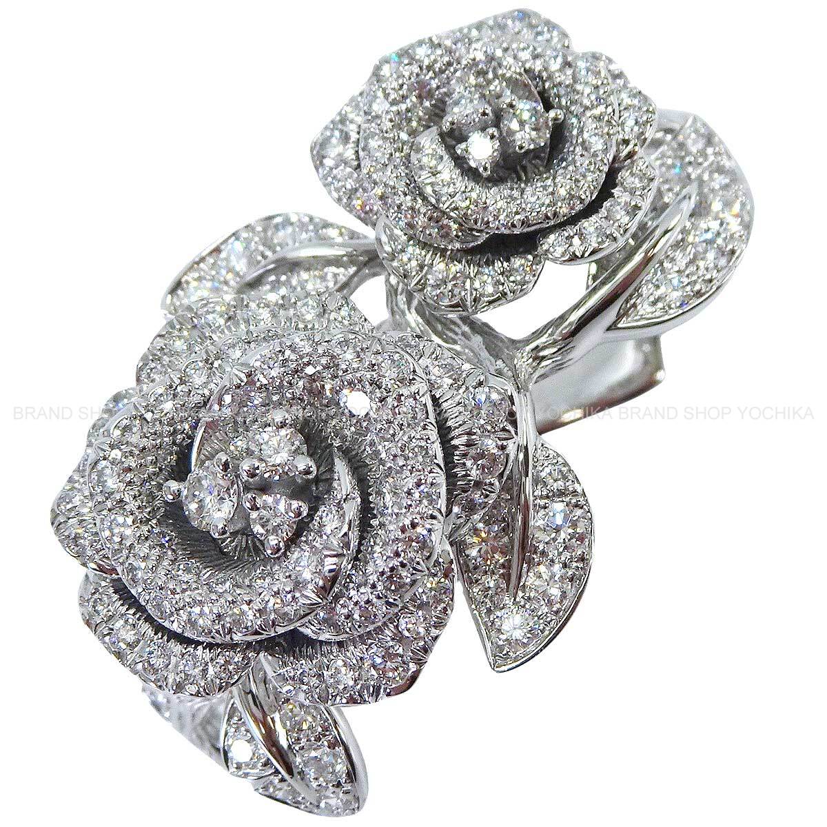 Dior ring Double Rose BagatelleWhite Gold K18WG #49 JBAG94057[EXCELLENT][Authentic]