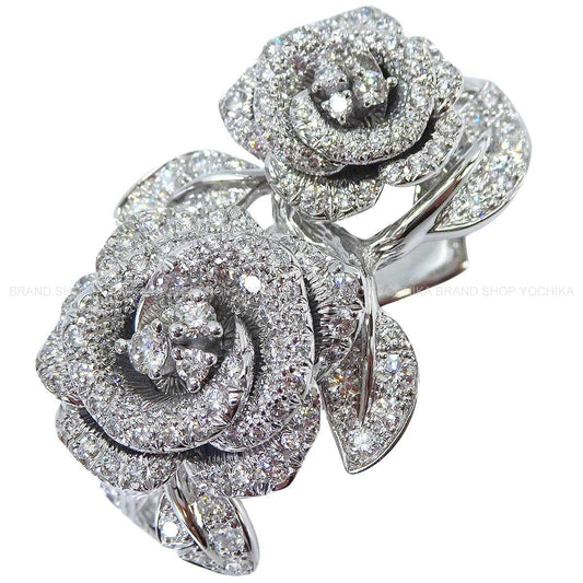 Dior ring Double Rose BagatelleWhite Gold K18WG #49 JBAG94057[EXCELLENT][Authentic]
