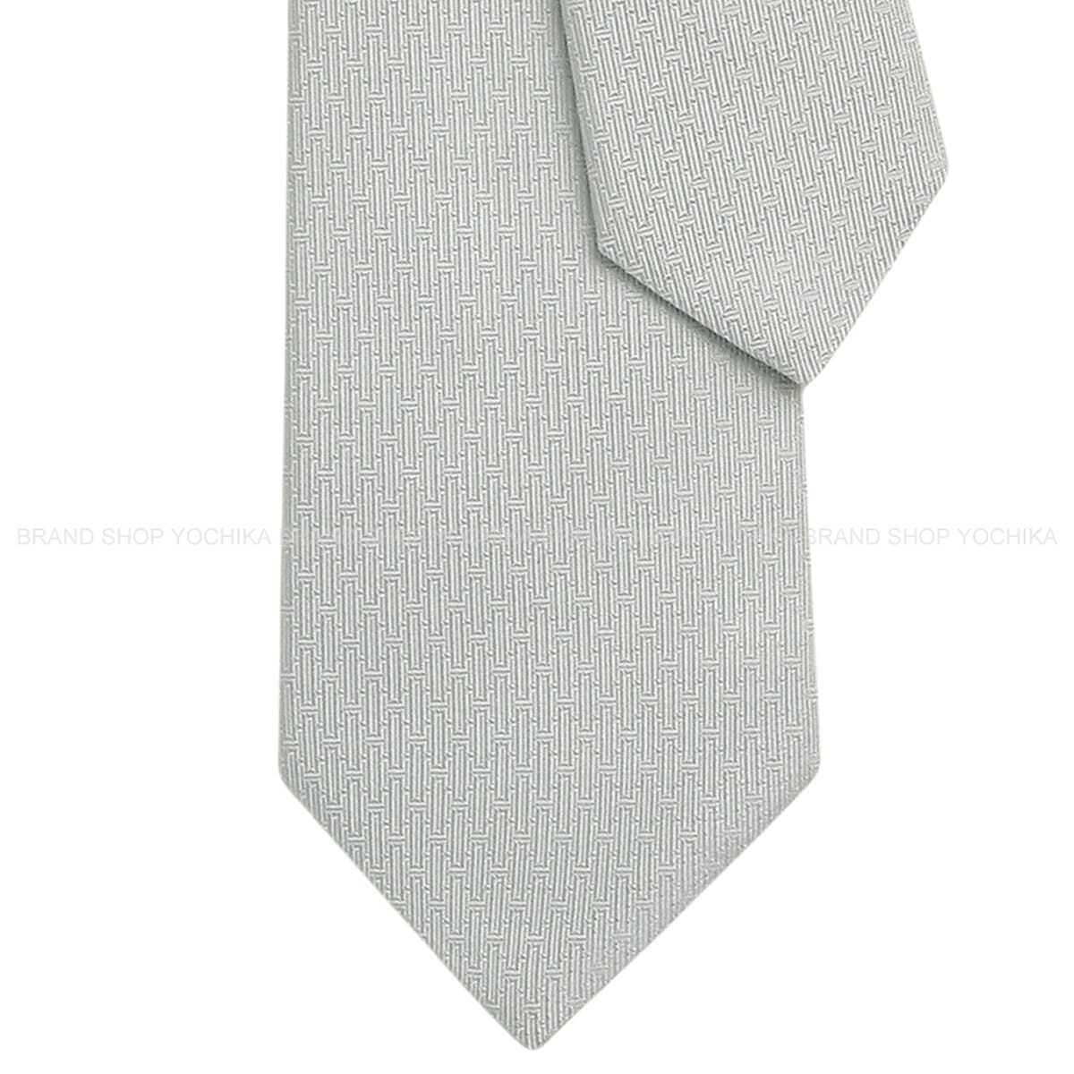 HERMES tie H CoccinelleGris Clair Silk100% H339447T 10[BRAND NEW][Authentic]
