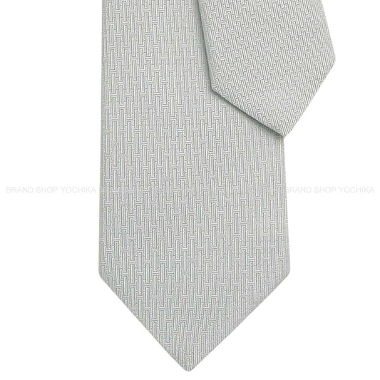 HERMES tie H CoccinelleGris Clair Silk100% H339447T 10[BRAND NEW][Authentic]