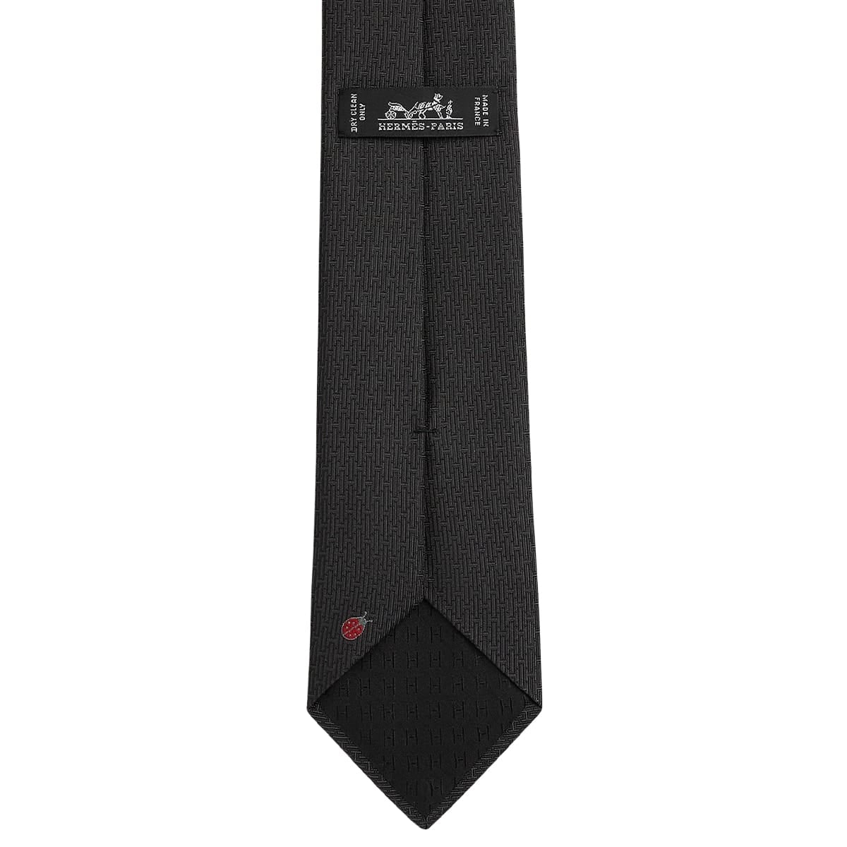 HERMES tie H Coccinelle Noir (Black) Silk100% H339447T 02[BRAND NEW][Authentic]