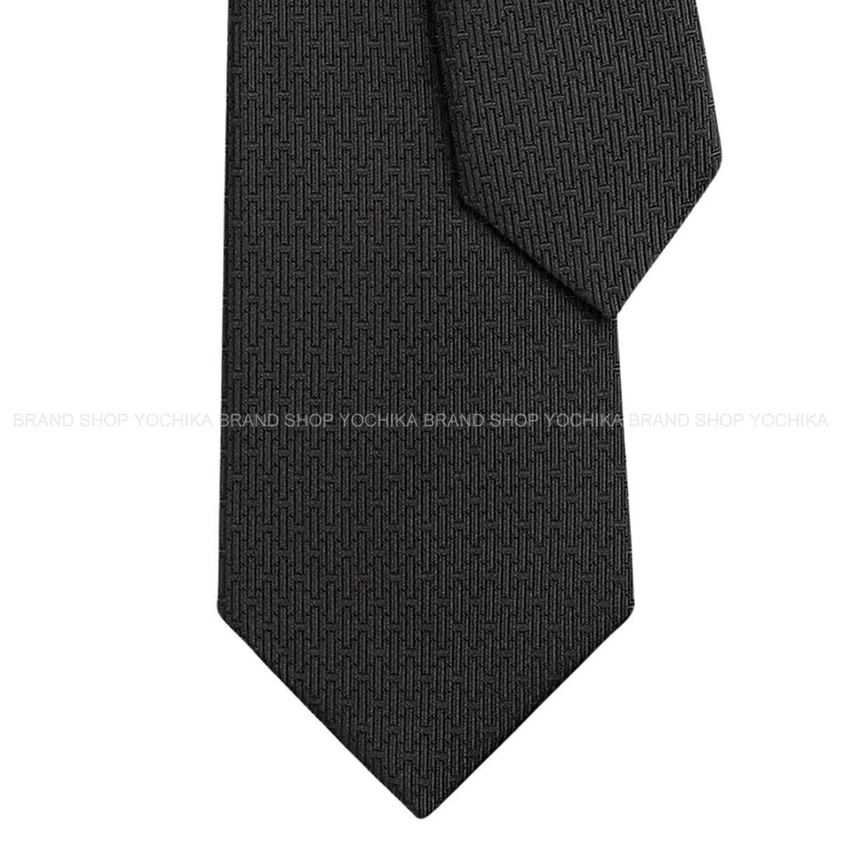 HERMES tie H Coccinelle Noir (Black) Silk100% H339447T 02[BRAND NEW][Authentic]