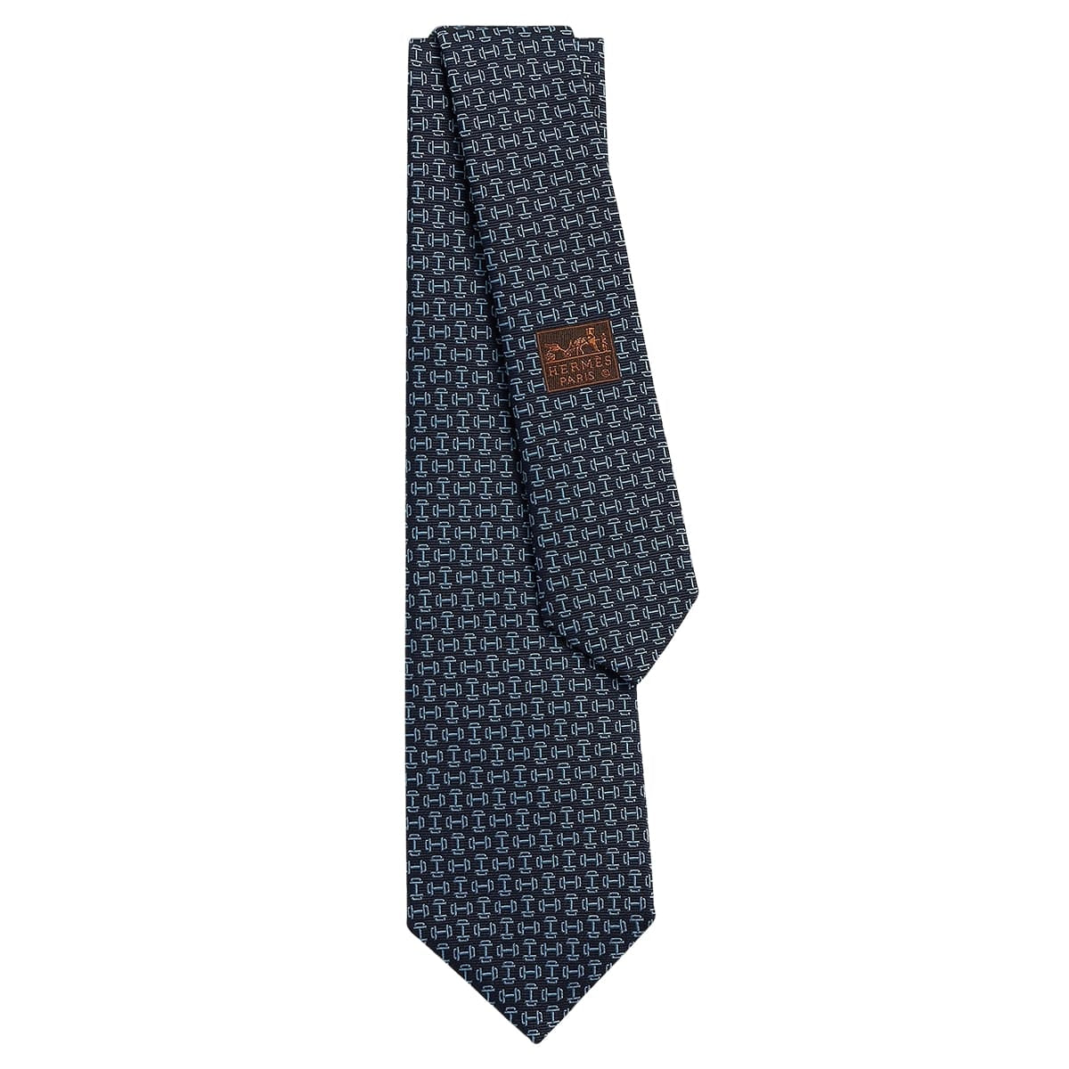HERMES tie Mors Haltere Marine/Blue Moyen Silk100% H339417T 02[BRAND NEW][Authentic]