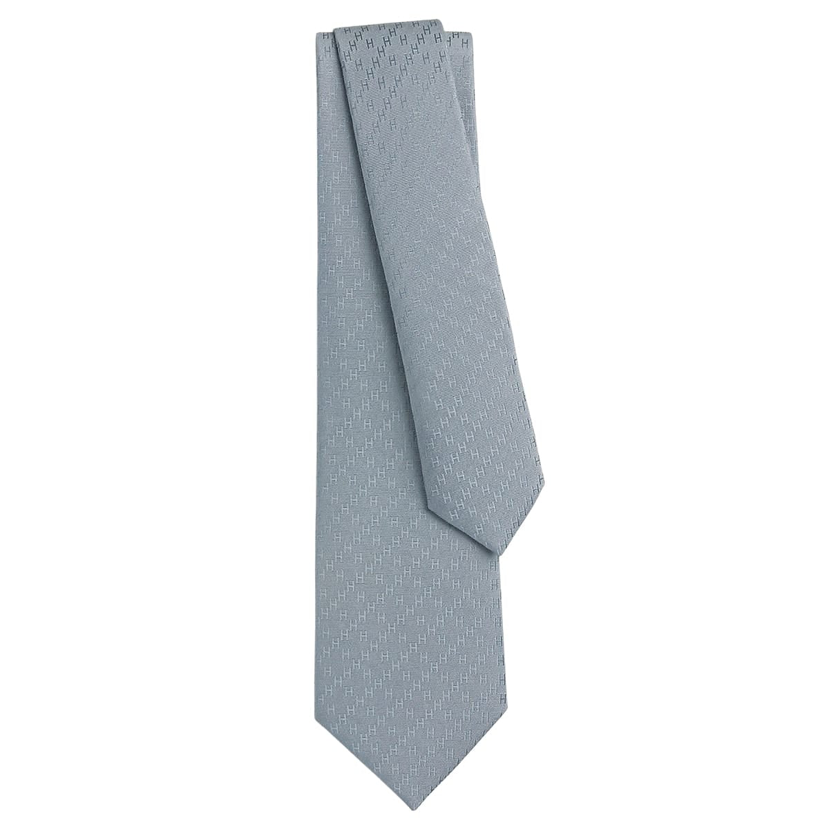 HERMES tie Faconnee New HGris Glacier Silk100% H036233T J9[BRAND NEW][Authentic]