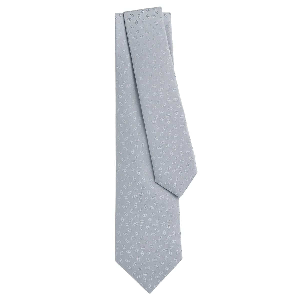 HERMES tie H AleatoireGris Glacier Silk100% H036386 04[BRAND NEW][Authentic]