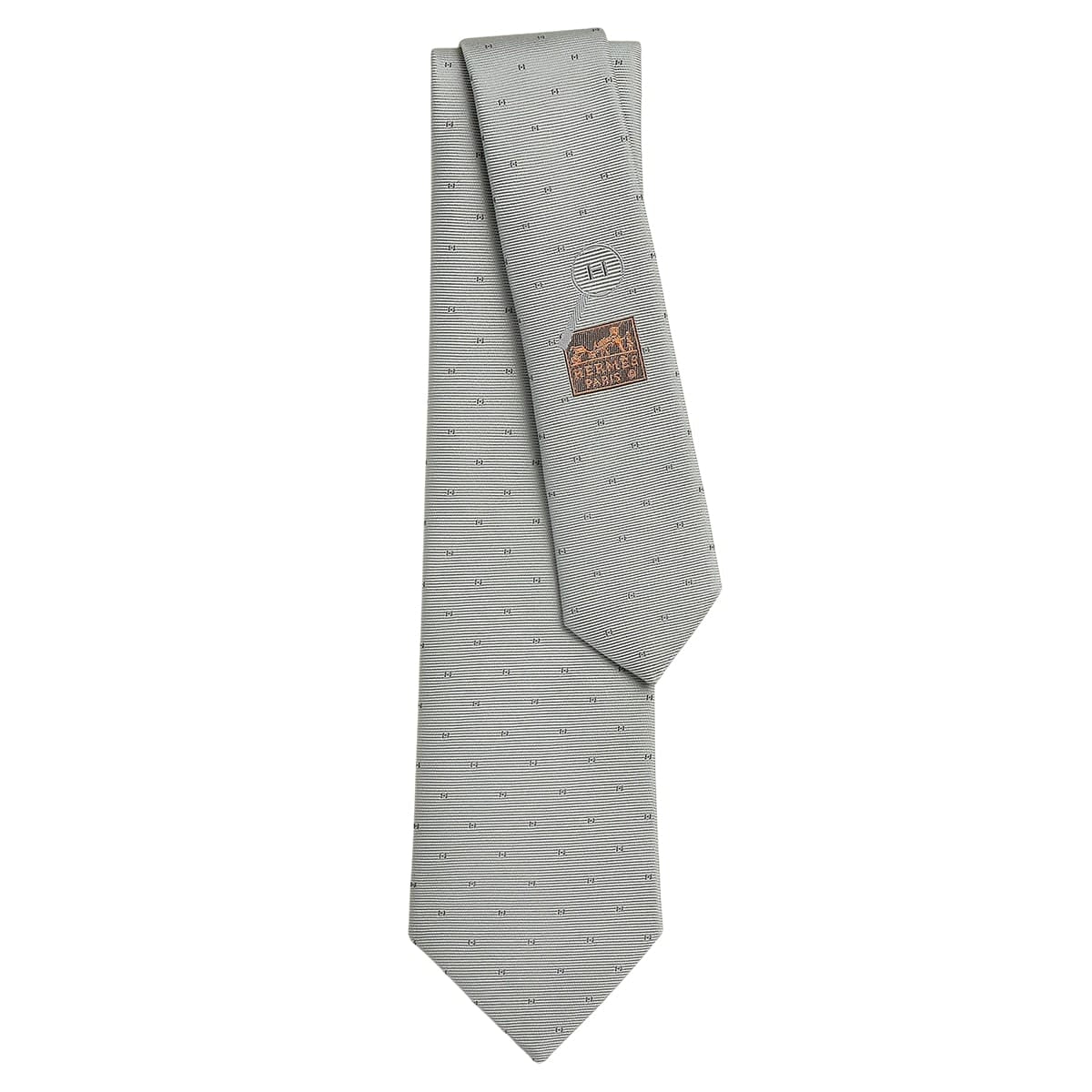HERMES tie Magnifying HGris Clair/Gris Fonce Silk100% H334161T 07[BRAND NEW][Authentic]