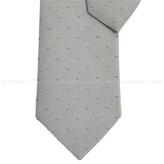 HERMES tie Magnifying HGris Clair/Gris Fonce Silk100% H334161T 07[BRAND NEW][Authentic]