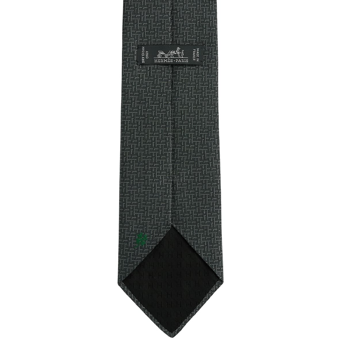 HERMES tie H TrefleAnthracite Silk100% H659448T 02[BRAND NEW][Authentic]