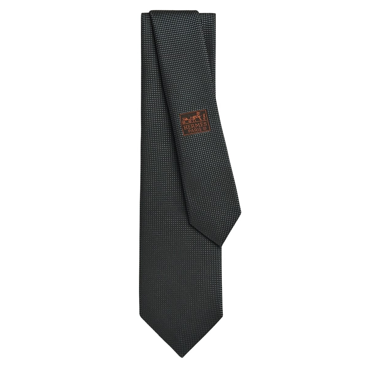 HERMES tie Saint Honore Gris Fonce Silk100% H236235T 02[BRAND NEW][Authentic]
