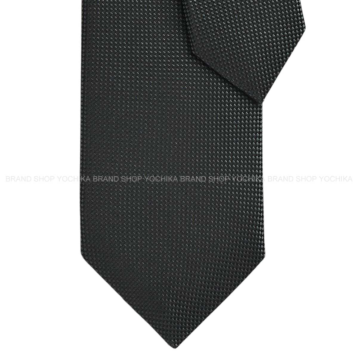 HERMES tie Saint Honore Gris Fonce Silk100% H236235T 02[BRAND NEW][Authentic]