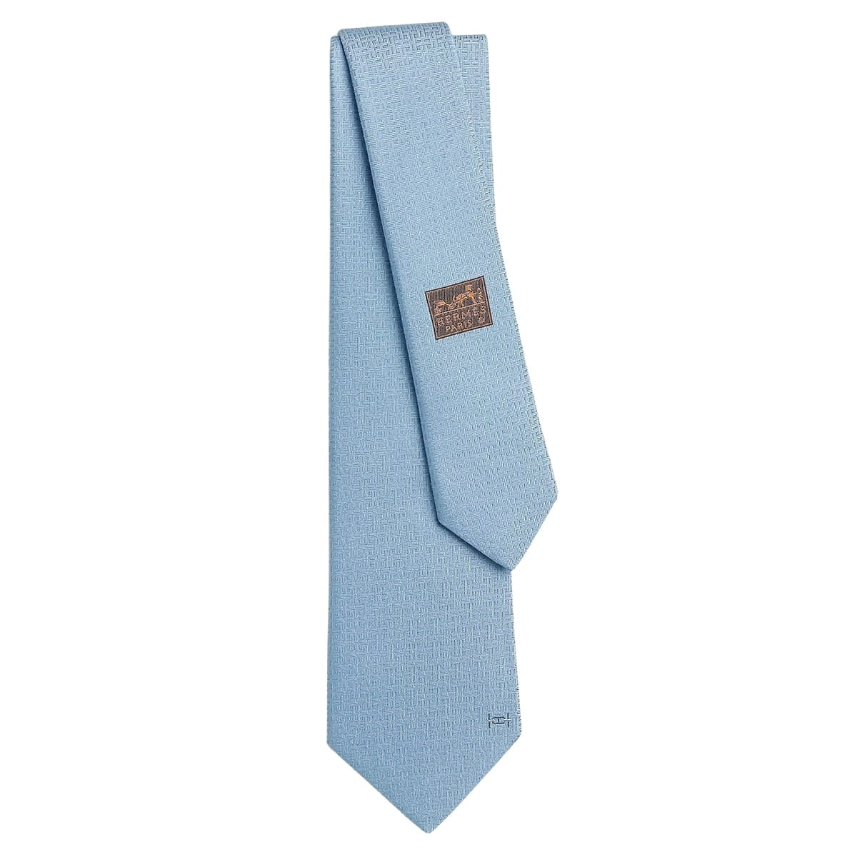 HERMES tie Maillon Overboard Ciel/Grey Silk100% H339439T 08[BRAND NEW][Authentic]