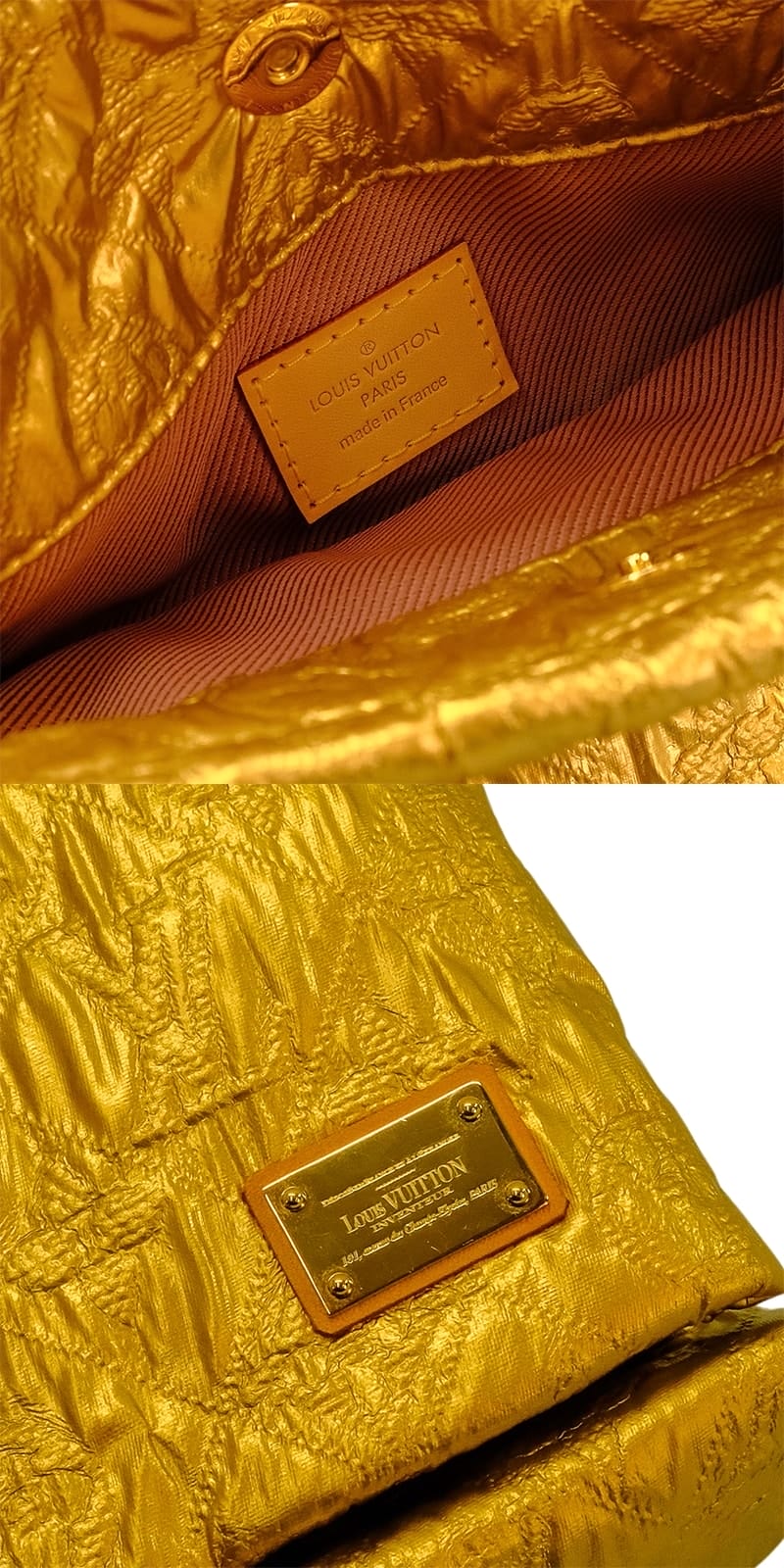 [Pre-loved] LOUIS VUITTON Clutch bag Lime light Gold Silk/Wool Gold HW[LIKE NEW][Authentic]