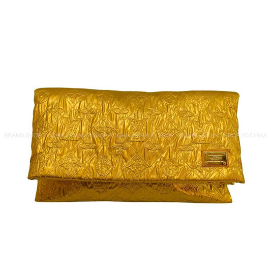 [Pre-loved] LOUIS VUITTON Clutch bag Lime light Gold Silk/Wool Gold HW[LIKE NEW][Authentic]