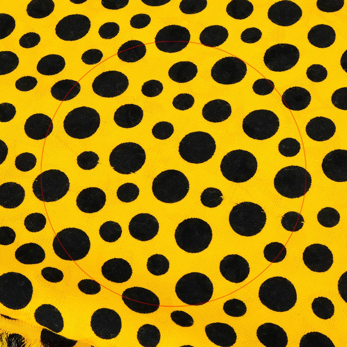 [Pre-loved] LOUIS VUITTON Stall LV × Yayoi Kusama Monogram Dots Infinity Shawl Jaune Noir (Black)/Yellow Silk/Wool M74626[LIKE NEW][Authentic]