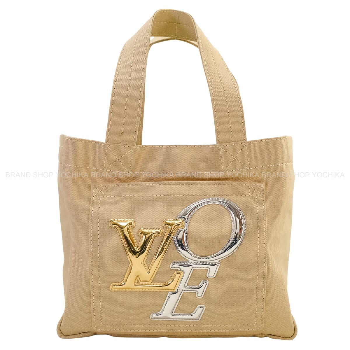 LOUIS VUITTON tote bag That's Love PM Ecru Cotton Canvas M95468[EXCELLENT][Authentic]