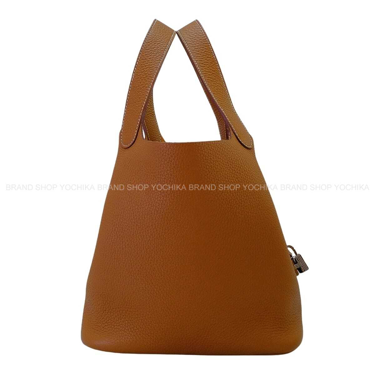 HERMES Handbag Picotin Lock 22 MM Gold Taurillon Clemence Silver HW Stamp K[ALMOST NEW][Authentic]