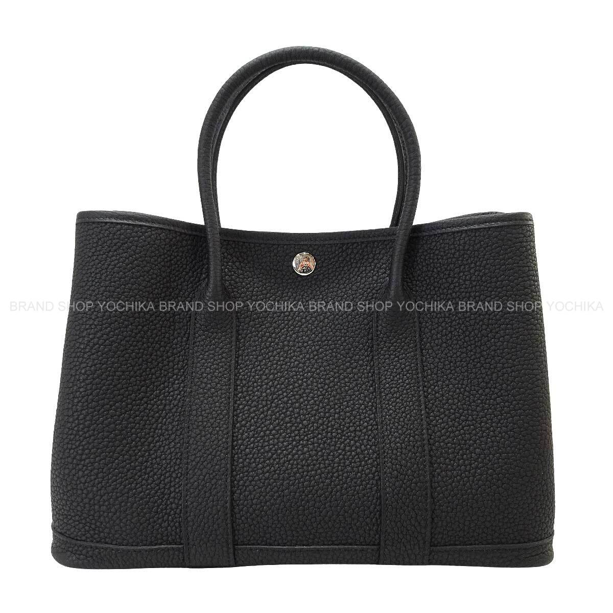 HERMES tote bag Garden Party 30 TPM Noir (Black) Veau Negonda Silver HW Stamp G[BRAND NEW][Authentic]