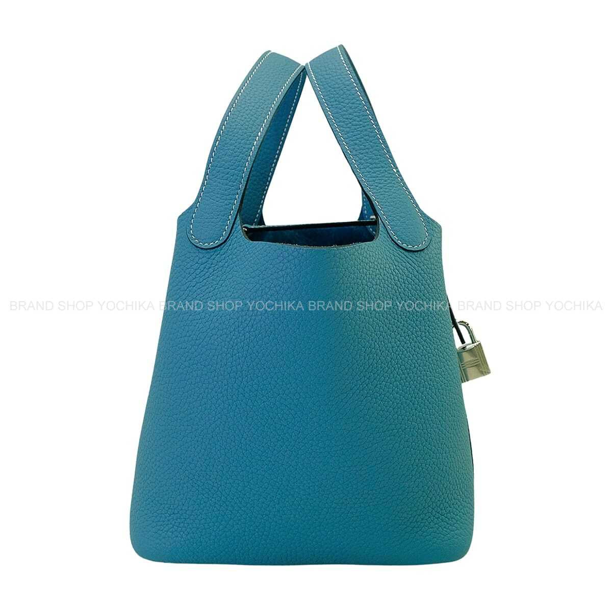HERMES Handbag Picotin Lock 18 PM New Bleu Jean Taurillon Clemence Silver HW Stamp G[BRAND NEW][Authentic]