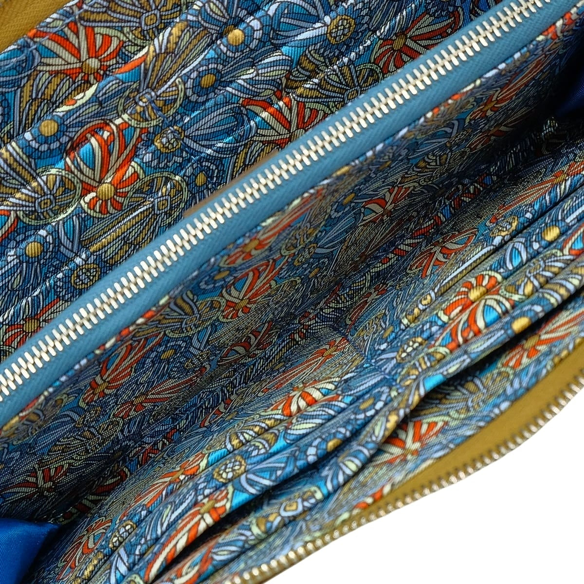 HERMES long wallet Azap Silk'in Long Cocardes Biscuit/Bleu Jean/Capucine Veau Epsom/Veau Barenia Silver HW Stamp G[BRAND NEW][Authentic]