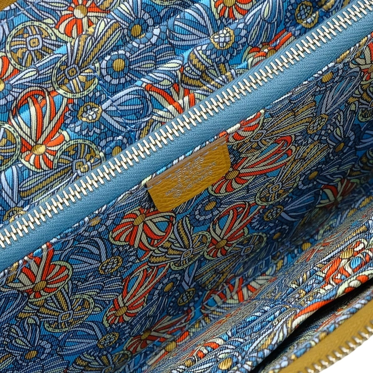 HERMES long wallet Azap Silk'in Long Cocardes Biscuit/Bleu Jean/Capucine Veau Epsom/Veau Barenia Silver HW Stamp G[BRAND NEW][Authentic]