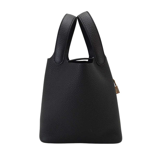 HERMES Handbag Picotin Lock 18 PM Noir (Black) Taurillon Clemence Silver HW Stamp K[BRAND NEW][Authentic]