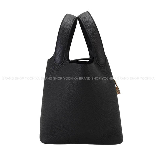 HERMES Handbag Picotin Lock 18 PM Noir (Black) Taurillon Clemence Silver HW Stamp K[BRAND NEW][Authentic]