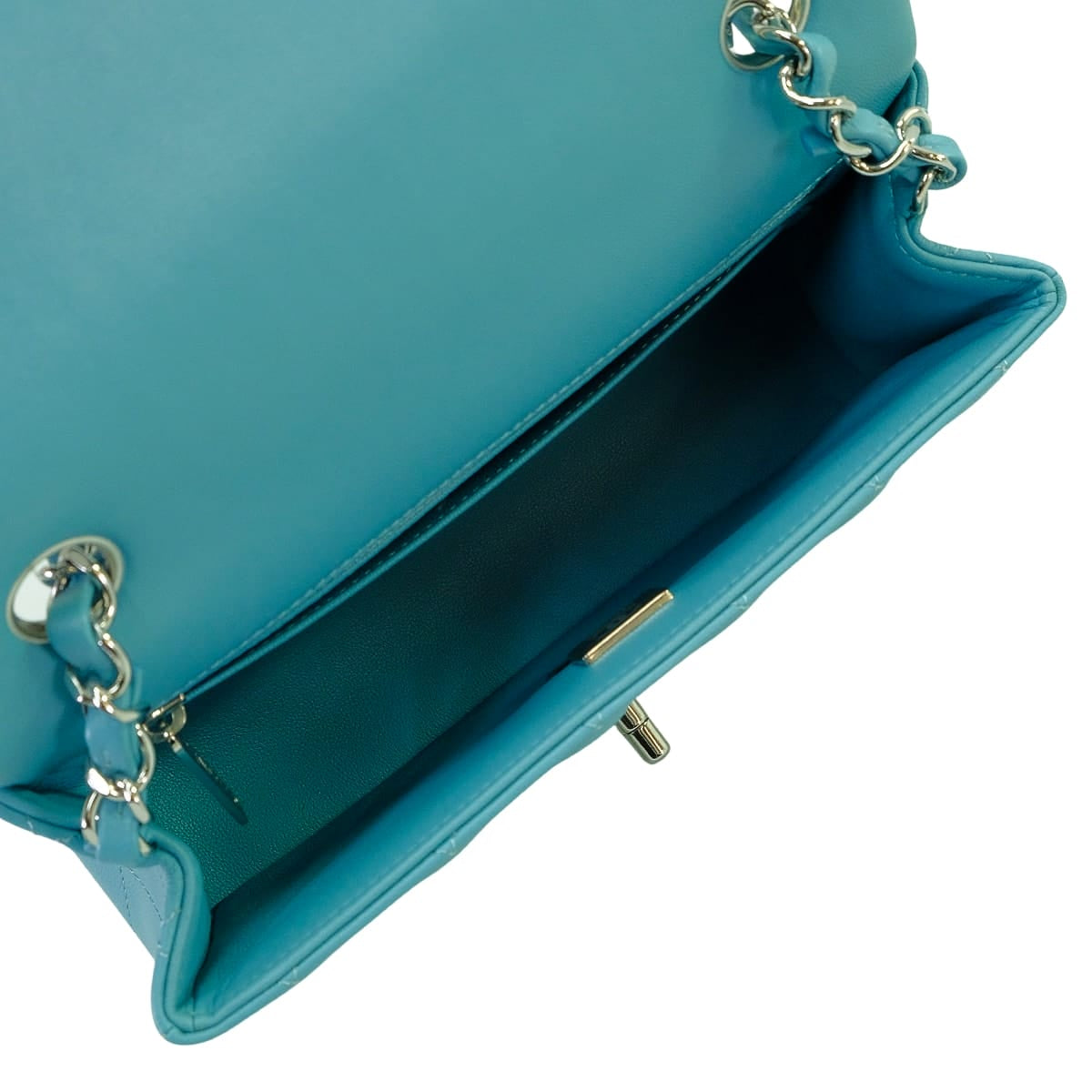 [Pre-loved] CHANEL Shoulder bag Mini Matelasse 20 COCO Mark ChainTurquoise Blue Lambskin Silver HW A69900[LIKE NEW][Authentic]