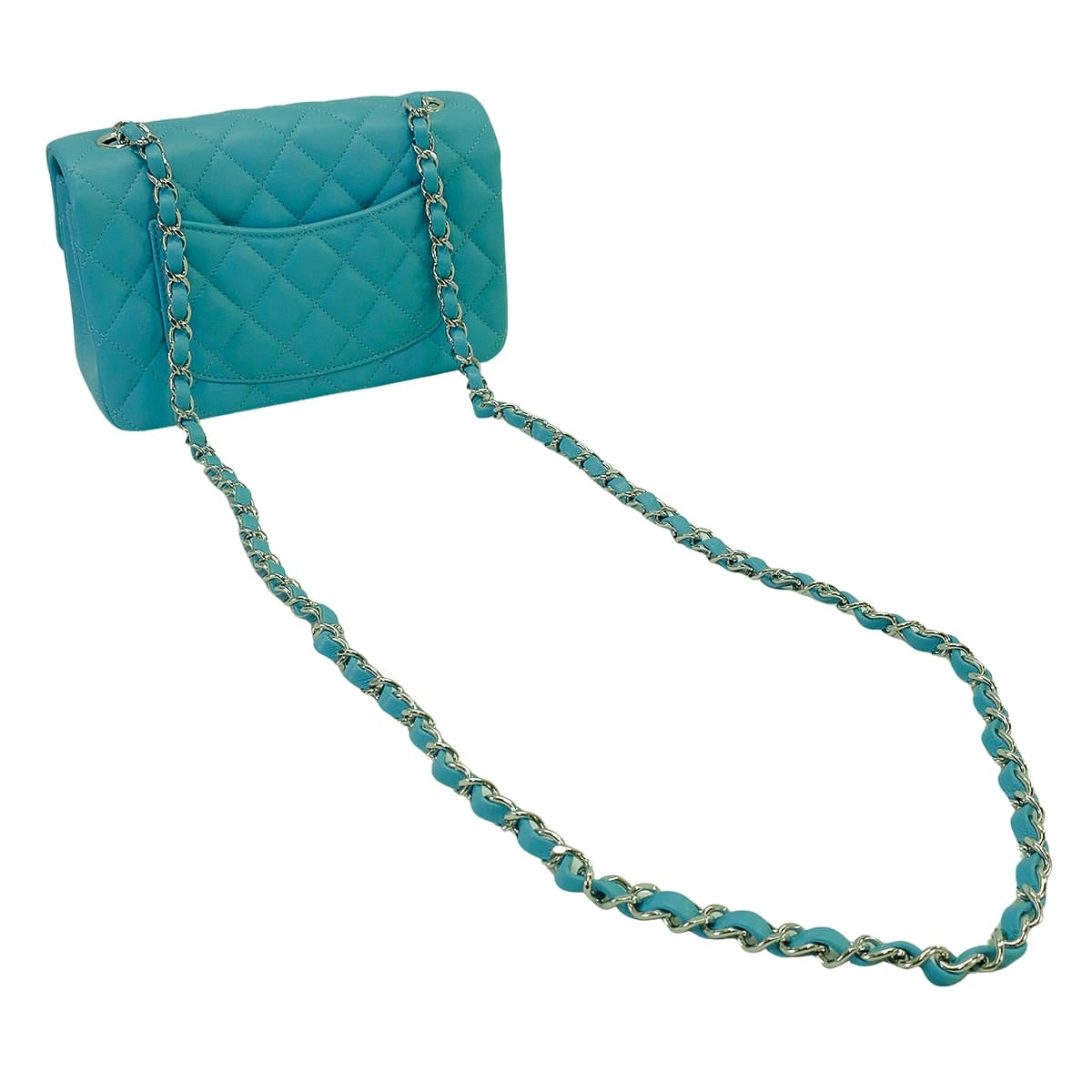 [Pre-loved] CHANEL Shoulder bag Mini Matelasse 20 COCO Mark ChainTurquoise Blue Lambskin Silver HW A69900[LIKE NEW][Authentic]