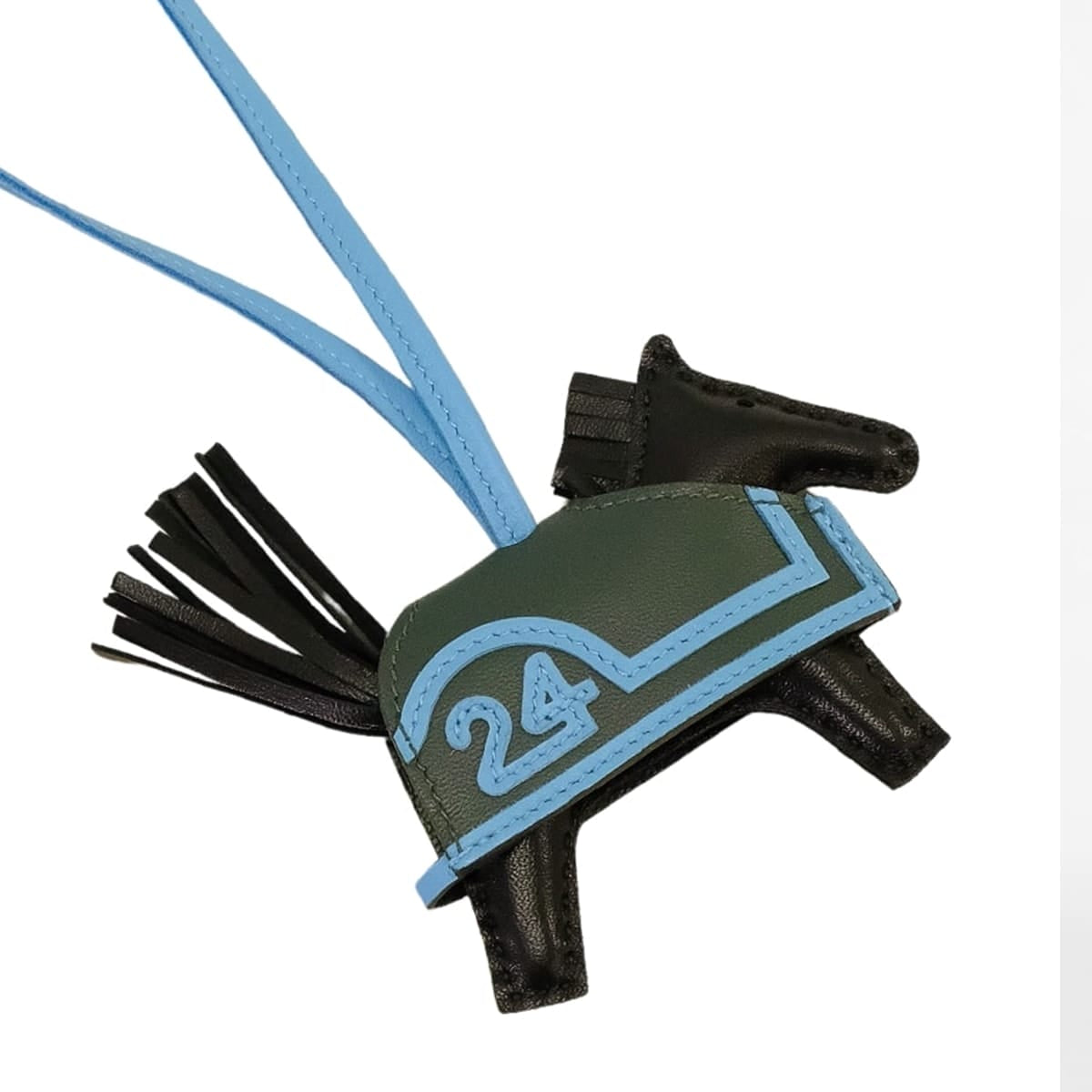 HERMES bag charm Rodeo Robeo Plush PM Noir (Black)/Celeste/Vert Mangrove Agneau Milo/Veau Swift Stamp K[BRAND NEW][Authentic]