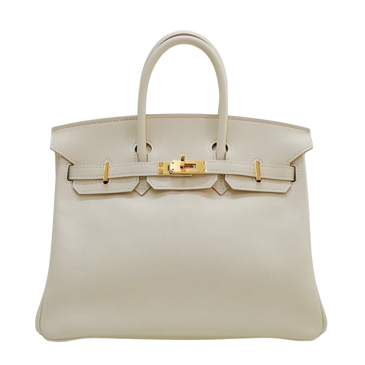 HERMES Handbag Birkin25 Craie Veau Swift Gold HW Stamp X[EXCELLENT][Authentic]